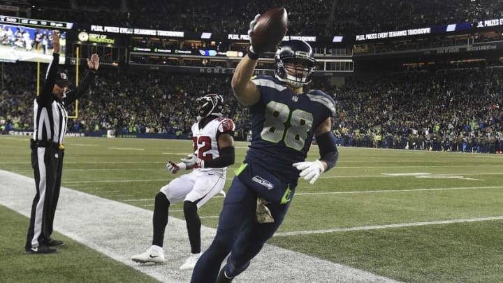 SEATTLE, WA - NOVEMBER 20: Tight end Jimmy Graham (Photo by Steve Dykes/Getty Images)