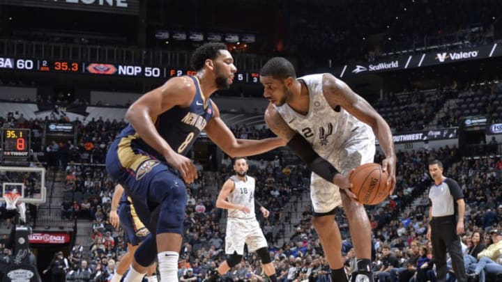 LaMarcus Aldridge of the San Antonio Spurs (Photos by Mark Sobhani/NBAE via Getty Images)