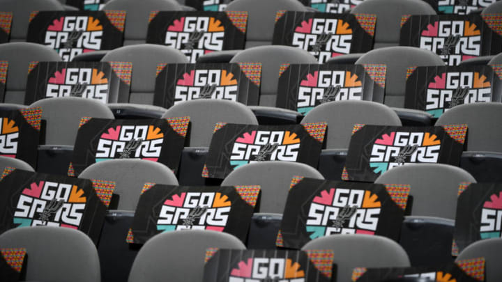 SAN ANTONIO, TX - APRIL 25: A view of posters for the fans prior to Game Six of Round One against the Denver Nuggets during the 2019 NBA Playoffs on April 25, 2019 at the AT&T Center in San Antonio, Texas. NOTE TO USER: User expressly acknowledges and agrees that, by downloading and/or using this photograph, user is consenting to the terms and conditions of the Getty Images License Agreement. Mandatory Copyright Notice: Copyright 2019 NBAE (Photos by Garrett Ellwood/NBAE via Getty Images)