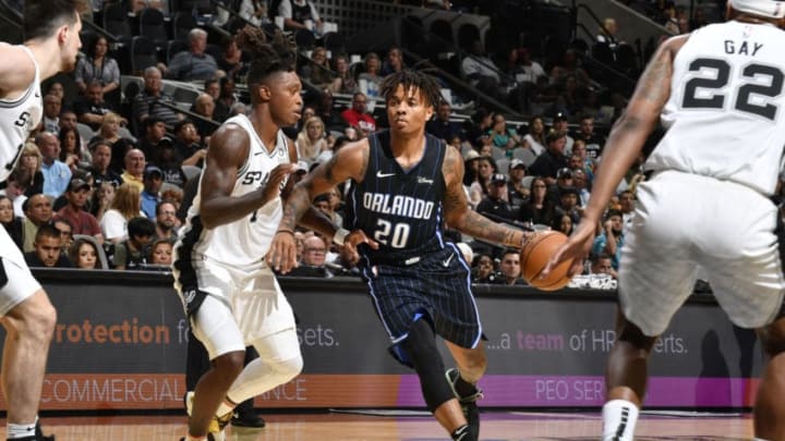 Markelle Fultz of the Orlando Magic drives to the basket against the San Antonio Spurs. (Photos by Logan Riely/NBAE via Getty Images)