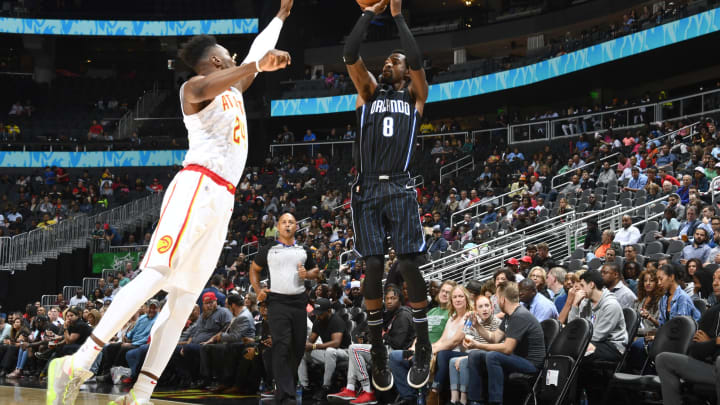 Terrence Ross #8 of the Orlando Magic shoots a three-point basket. (Photo by Scott Cunningham/NBAE via Getty Images)