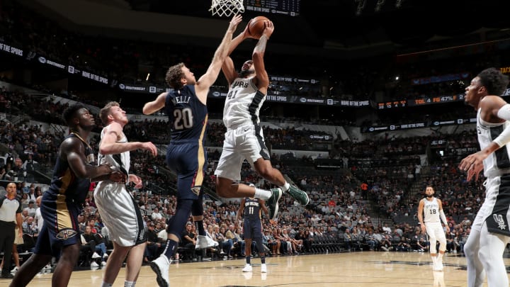 Trey Lyles of the San Antonio Spurs shoots the ball. (Photos by Joe Murphy/NBAE via Getty Images)