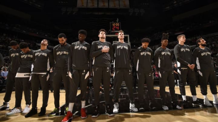 SAN ANTONIO, TX - OCTOBER 18: The San Antonio Spurs. (Photos by Logan Riely/NBAE via Getty Images)