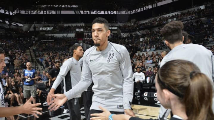 SAN ANTONIO, TX - OCTOBER 8: Danny Green #14 of the San Antonio Spurs gets introduced before the preseason game against the Denver Nuggets on October 8, 2017 at the AT&T Center in San Antonio, Texas. NOTE TO USER: User expressly acknowledges and agrees that, by downloading and or using this photograph, user is consenting to the terms and conditions of the Getty Images License Agreement. Mandatory Copyright Notice: Copyright 2017 NBAE (Photos by Mark Sobhani/NBAE via Getty Images)