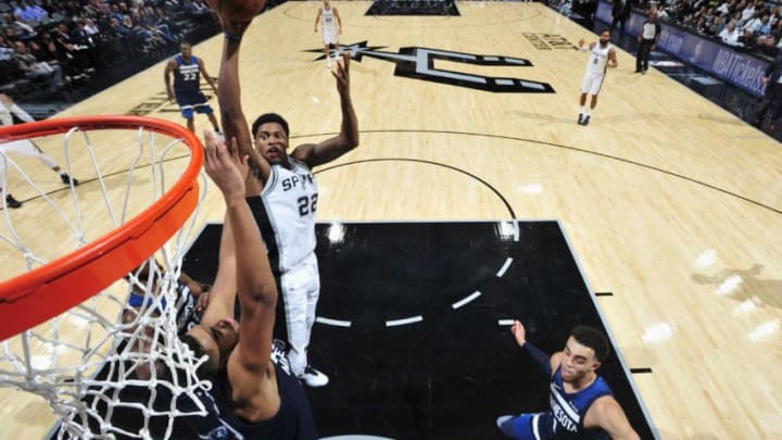 SAN ANTONIO, TX - OCTOBER 18: Rudy Gay #22 of the San Antonio Spurs goes to the basket against the Minnesota Timberwolves on October 18, 2017 at the AT&T Center in San Antonio, Texas. NOTE TO USER: User expressly acknowledges and agrees that, by downloading and or using this photograph, user is consenting to the terms and conditions of the Getty Images License Agreement. Mandatory Copyright Notice: Copyright 2017 NBAE (Photos by Mark Sobhani/NBAE via Getty Images)