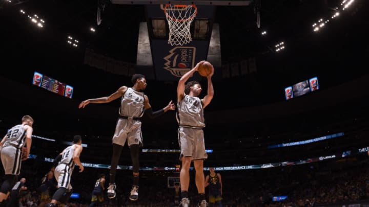 DENVER, CO - FEBRUARY 13: Pau Gasol #16 of the San Antonio Spurs grabs the rebound against the Denver Nuggets on February 13, 2018 at the Pepsi Center in Denver, Colorado. NOTE TO USER: User expressly acknowledges and agrees that, by downloading and/or using this photograph, user is consenting to the terms and conditions of the Getty Images License Agreement. Mandatory Copyright Notice: Copyright 2018 NBAE (Photo by Garrett Ellwood/NBAE via Getty Images)