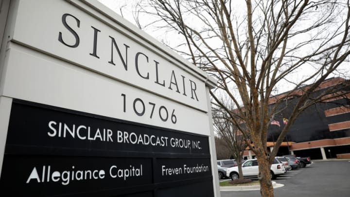 HUNT VALLEY, MD - APRIL 03: The headquarters of the Sinclair Broadcast Group is shown April 3, 2018 in Hunt Valley, Maryland. The company, the largest owner of local television stations in the United States, has drawn attention recently for repeating claims by U.S President Donald Trump that traditional television and print publications offer "fake" or biased news. (Photo by Win McNamee/Getty Images)