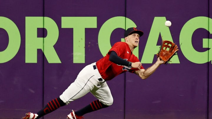Myles Straw #7 of the Cleveland Indians (Photo by Ron Schwane/Getty Images)