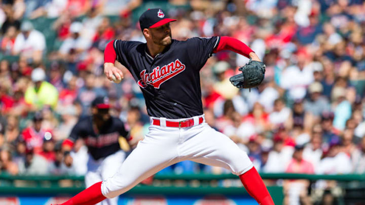 CLEVELAND, OH - JUNE 24: Starting pitcher Corey Kluber #28 of the Cleveland Indians pitches during the first inning against the Minnesota Twins at Progressive Field on June 24, 2017 in Cleveland, Ohio. (Photo by Jason Miller/Getty Images) CLEVELAND, OH - JUNE 24: Starting pitcher Corey Kluber #28 of the Cleveland Indians pitches during the first inning against the Minnesota Twins at Progressive Field on June 24, 2017 in Cleveland, Ohio. (Photo by Jason Miller/Getty Images)