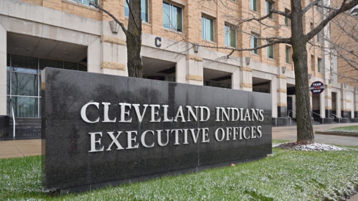 A sign for the Cleveland Guardians Executive Offices (Photo by Jason Miller/Getty Images)