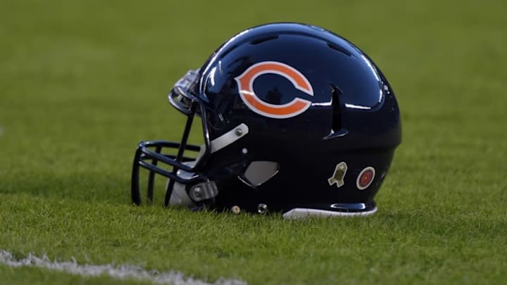 Nov 9, 2015; San Diego, CA, USA; General view of Chicago Bears helmet during NFL football game against the San Diego Chargers at Qualcomm Stadium. Mandatory Credit: Kirby Lee-USA TODAY Sports