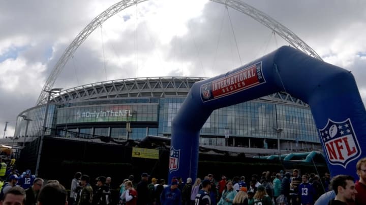 Oct 2, 2016; London, United Kingdom; General view of game 15 of the NFL International Series between the Indianapolis Colts and the Jacksonville Jaguars at Wembley Stadium. Mandatory Credit: Kirby Lee-USA TODAY Sports