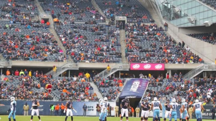 Nov 27, 2016; Chicago, IL, USA; A general shot of the sparse crowd at Soldier Field during the second half of a game between the Chicago Bears and the Tennessee Titans. Tennessee won 27-21. Mandatory Credit: Dennis Wierzbicki-USA TODAY Sports