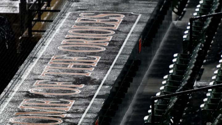 BALTIMORE, MD - SEPTEMBER 27: Empty stands after the baseball game between the Houston Astros and the Baltimore Orioles is canceled at Oriole Park at Camden Yards on September 27, 2018 in Baltimore, Maryland. (Photo by Mitchell Layton/Getty Images)