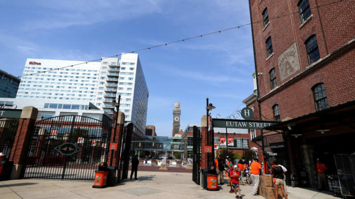 BALTIMORE, MARYLAND - SEPTEMBER 22: A general view of the Eutaw Street entrance during the Baltimore Orioles and Seattle Mariners game at Oriole Park at Camden Yards on September 22, 2019 in Baltimore, Maryland. (Photo by Rob Carr/Getty Images)