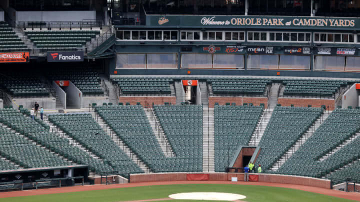 BALTIMORE, MARYLAND - MARCH 13: A general view of Oriole Park at Camden Yards on March 13, 2020 in Baltimore, Maryland. Major League Baseball cancelled spring training games and has delayed opening day by at least two weeks due to COVID-19. (Photo by Rob Carr/Getty Images)