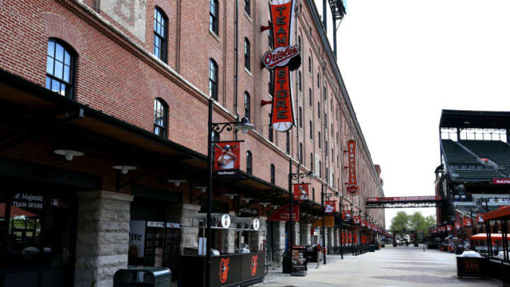 BALTIMORE, MD - APRIL 29: Eutaw Street is seen empty as the Baltimore Orioles play the Chicago White Sox at an empty Oriole Park at Camden Yards on April 29, 2015 in Baltimore, Maryland. Due to unrest in relation to the arrest and death of Freddie Gray, the two teams played in a stadium closed to the public. Gray, 25, was arrested for possessing a switch blade knife April 12 outside the Gilmor Houses housing project on Baltimore's west side. According to his attorney, Gray died a week later in the hospital from a severe spinal cord injury he received while in police custody. (Photo by Patrick Smith/Getty Images)