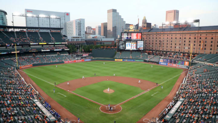 BALTIMORE, MD - AUGUST 29: A general view during the second inning of the Baltimore Orioles and Toronto Blue Jays game at Oriole Park at Camden Yards on August 29, 2018 in Baltimore, Maryland. (Photo by Rob Carr/Getty Images)