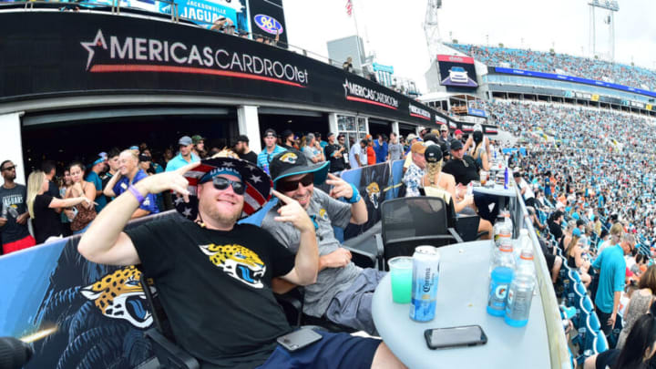 Jacksonville Jaguars fans pose for a photo- (Photo by Julio Aguilar/Getty Images)