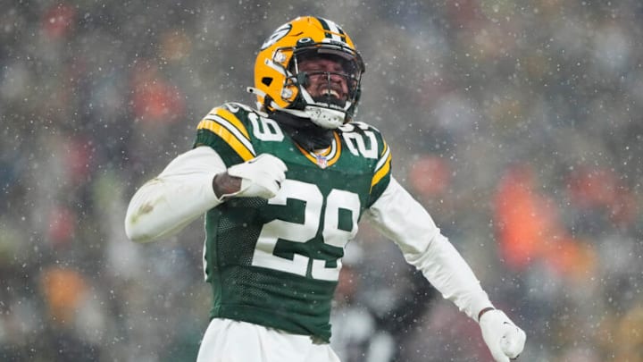 Cornerback Rasul Douglas #29 of the Green Bay Packers in Green Bay, Wisconsin. (Photo by Patrick McDermott/Getty Images)