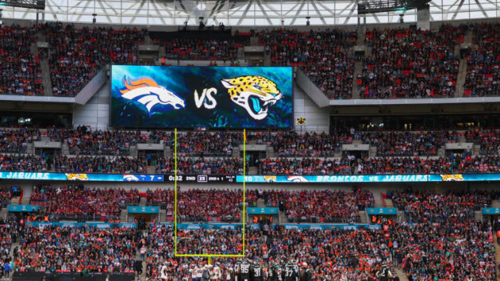 General view of the stadium during an NFL International Series game featuring the Denver Broncos and Jacksonville Jaguars at Wembley Stadium. Mandatory Credit: Nathan Ray Seebeck-USA TODAY Sports