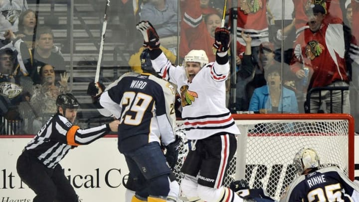 Patrick Sharp, Chicago Blackhawks (Photo by Grant Halverson/Getty Images)