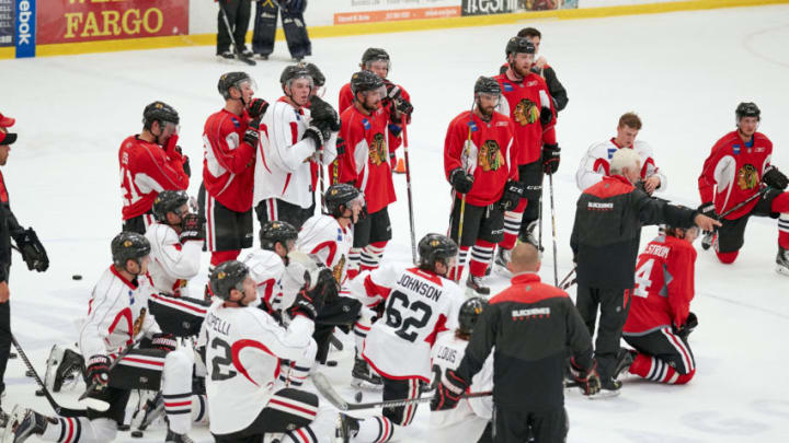 CHICAGO, IL - JULY 17: Chicago Blackhawks prospects participates during the Chicago Blachawks Development Camp on July 17, 2017 at Johnny's IceHouse in Chicago, Illinois. (Photo by Robin Alam/Icon Sportswire via Getty Images)