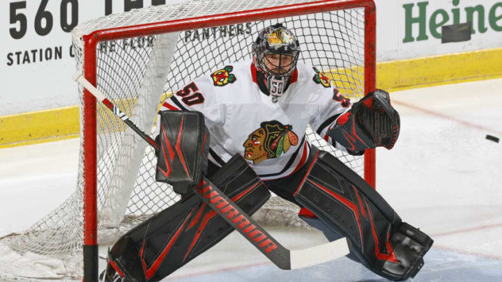 Corey Crawford #50, Chicago Blackhawks (Photo by Joel Auerbach/Getty Images)