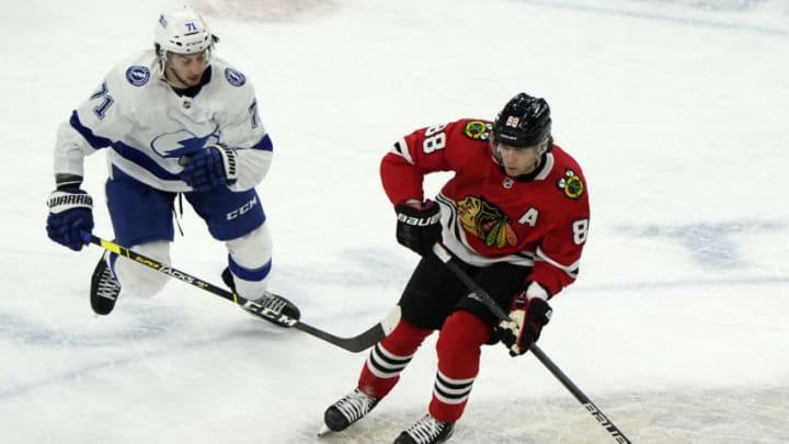 Patrick Kane #88, Chicago Blackhawks Mandatory Credit: Mike Dinovo-USA TODAY Sports