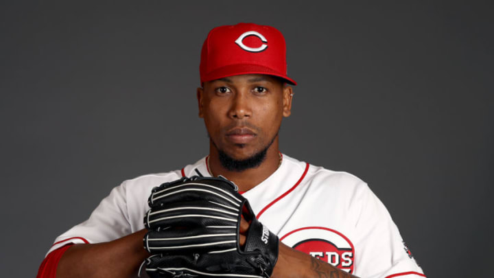 GOODYEAR, ARIZONA - FEBRUARY 19: Pedro Strop #46 poses during Cincinnati Reds Photo Day on February 19, 2020 in Goodyear, Arizona. (Photo by Jamie Squire/Getty Images)