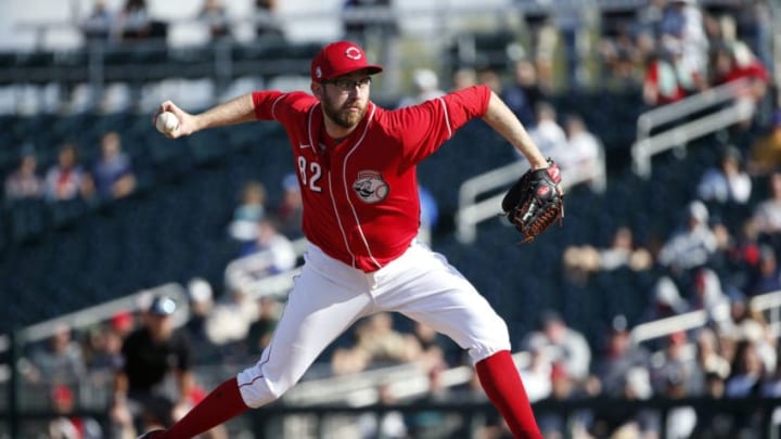 GOODYEAR, ARIZONA - FEBRUARY 23: Pitcher Alex Pwers #82 of the Cincinnati Reds throws against the Chicago White Sox during a Cactus League spring training game on February 23, 2020 in Goodyear, Arizona. (Photo by Ralph Freso/Getty Images)