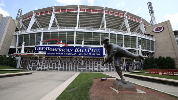 An exterior view of Great American Ball Park the venue for the Cincinnati Reds