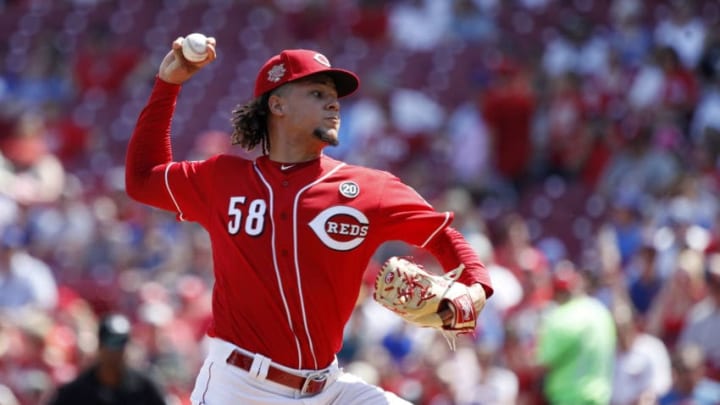 CINCINNATI, OH - JUNE 29: Luis Castillo #58 of the Cincinnati Reds pitches in the first inning against the Chicago Cubs at Great American Ball Park on June 29, 2019 in Cincinnati, Ohio. (Photo by Joe Robbins/Getty Images)