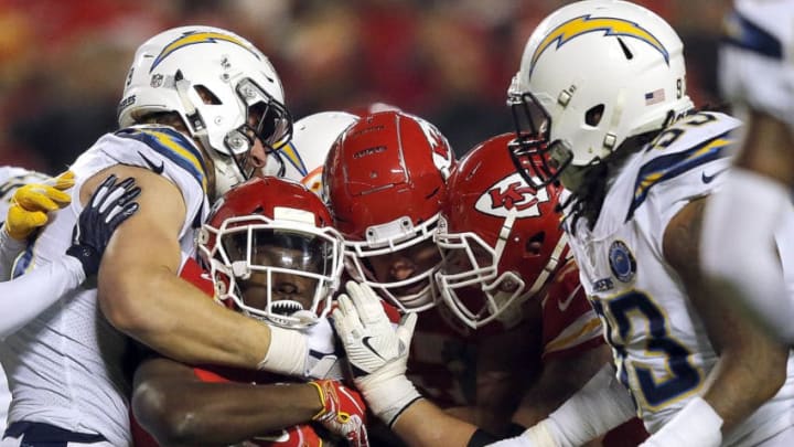 KANSAS CITY, MISSOURI - DECEMBER 13: Running back Darrel Williams #31 of the Kansas City Chiefs carries the ball during the game against the Los Angeles Chargers at Arrowhead Stadium on December 13, 2018 in Kansas City, Missouri. (Photo by David Eulitt/Getty Images) KANSAS CITY, MISSOURI - DECEMBER 13: Running back Darrel Williams #31 of the Kansas City Chiefs carries the ball during the game against the Los Angeles Chargers at Arrowhead Stadium on December 13, 2018 in Kansas City, Missouri. (Photo by David Eulitt/Getty Images)