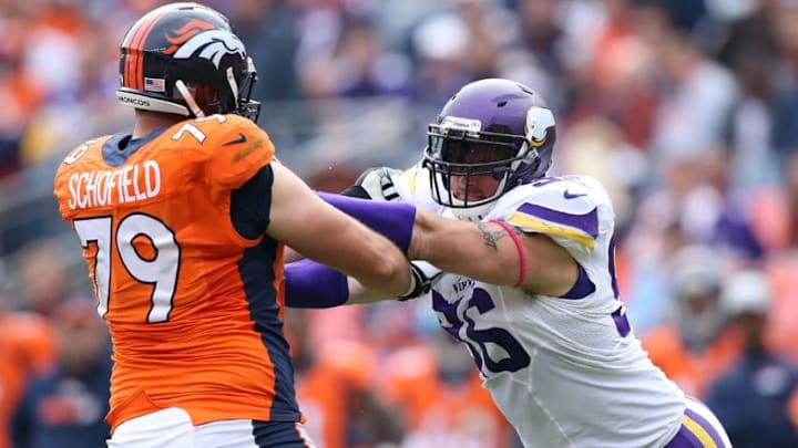 DENVER, CO - OCTOBER 04: Defensive end Brian Robison DENVER, CO - OCTOBER 04: Defensive end Brian Robison