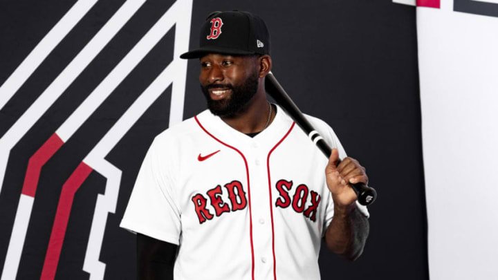 FT. MYERS, FL - FEBRUARY 19: Jackie Bradley Jr. #19 of the Boston Red Sox poses for a portrait during team photo day on February 19, 2020 at jetBlue Park at Fenway South in Fort Myers, Florida. (Photo by Billie Weiss/Boston Red Sox/Getty Images)