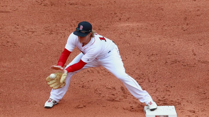 BOSTON, MA – SEPTEMBER 30: Second baseman Brock Holt (Photo by Omar Rawlings/Getty Images)