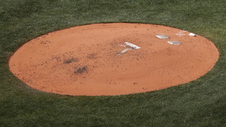 BOSTON, MA – JULY 28: The pitching mound is seen during first game of a doubleheader between the Boston Red Sox and the Toronto Blue Jays at Fenway Park on July 28, 2021 in Boston, Massachusetts. (Photo By Winslow Townson/Getty Images)