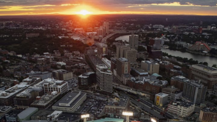 BOSTON, MA - AUGUST 13: An aerial general view during a game between the Boston Red Sox and the New York Yankees on August 13, 2022 at Fenway Park in Boston, Massachusetts.(Photo by Billie Weiss/Boston Red Sox/Getty Images)