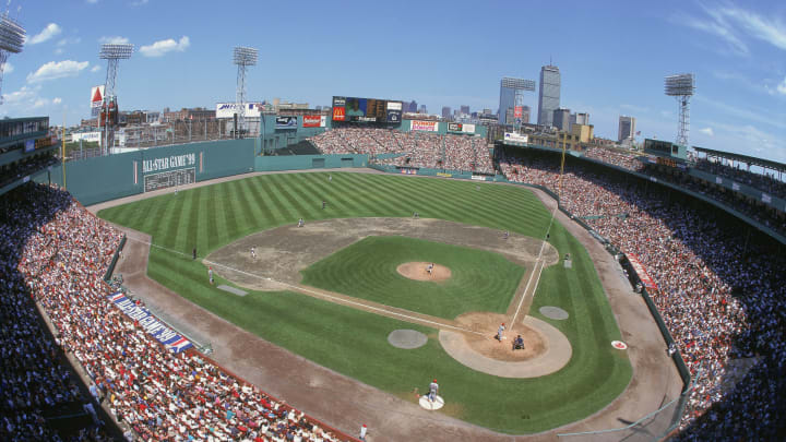 BOSTON – JUNE 20: A general view of the baseball diamond taken during the All-Star Game at Fenway Park on June 20,1999 in Boston, Massachusetts. (Photo by: Al Bello /Getty Images)