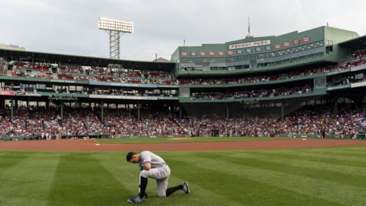 Aaron Judge New York Yankees Unsigned Batting at Fenway Park Photograph