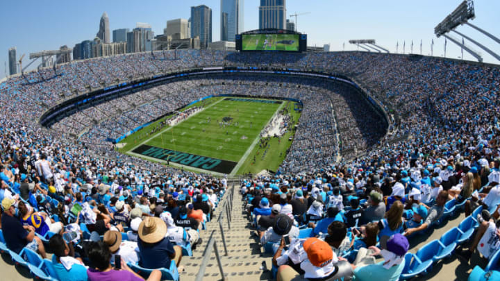 CHARLOTTE, NORTH CAROLINA - SEPTEMBER 08: A general view of game action between the Carolina Panthers and the Los Angeles Rams during their game at Bank of America Stadium on September 08, 2019 in Charlotte, North Carolina. (Photo by Jacob Kupferman/Getty Images)