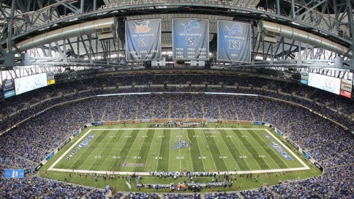 DETROIT, MI - OCTOBER 19: A general overview of Ford Field during the game between the New Orleans Saints and the Detroit Lions on October 19, 2014 in Detroit, Michigan. The Lions defeated the Saints 24-23. (Photo by Jeremy Rafter/Getty Images)