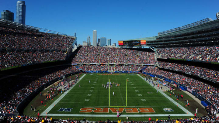 CHICAGO, IL - OCTOBER 2: A general view of Soldier Field during the game between the Chicago Bears and the Carolina Panthers on October 2, 2011 in Chicago, Illinois. (Photo by Scott Cunningham/Getty Images)