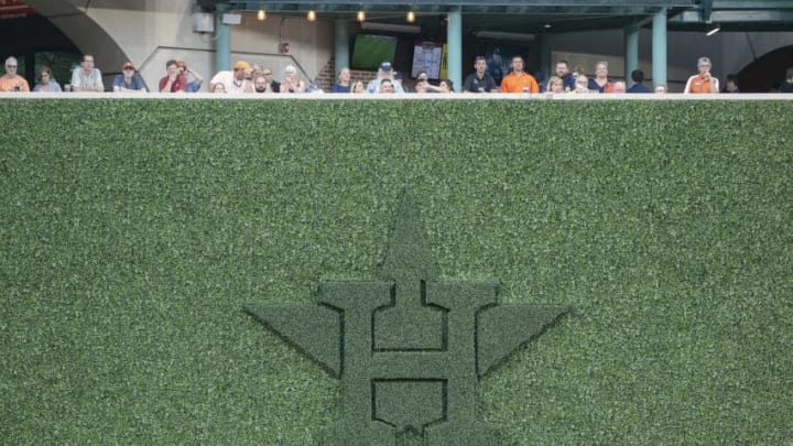 HOUSTON, TX - APRIL 04: Fans watch from the new center field addition as the Seattle Mariners play the Houston Astros at Minute Maid Park on April 4, 2017 in Houston, Texas. (Photo by Bob Levey/Getty Images)