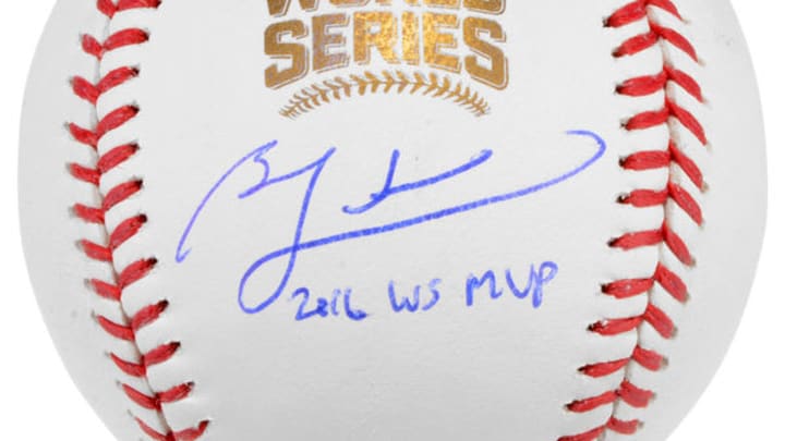 Ben Zobrist 2016 WS MVP Signed World Series Logo Baseball MLB