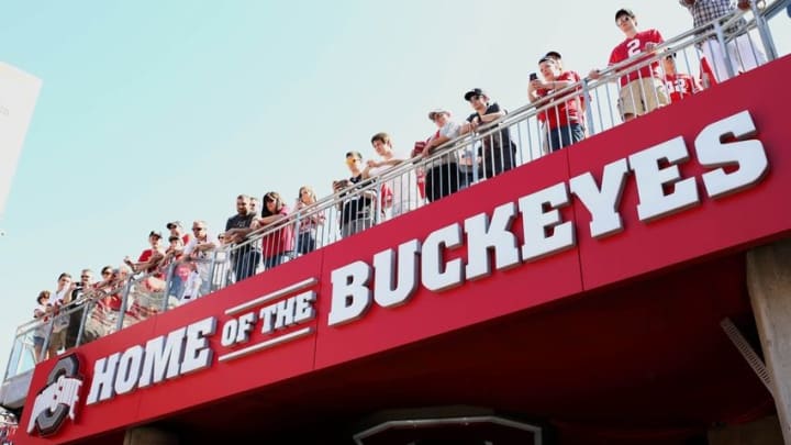 Apr 16, 2016; Columbus, OH, USA; Fans look on during the Ohio State Spring Game at Ohio Stadium. Mandatory Credit: Aaron Doster-USA TODAY Sports