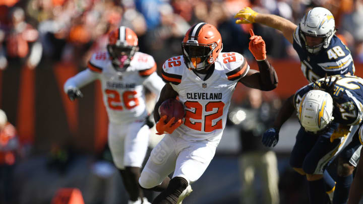 CLEVELAND, OH – OCTOBER 14: Jabrill Peppers #22 of the Cleveland Browns runs on a punt return in the first half against the Los Angeles Chargers at FirstEnergy Stadium on October 14, 2018 in Cleveland, Ohio. (Photo by Jason Miller/Getty Images)
