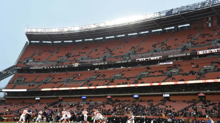 CLEVELAND, OH – DECEMBER 17: General view durning the game between the Cleveland Browns and the Baltimore Ravens at FirstEnergy Stadium on December 17, 2017 in Cleveland, Ohio. (Photo by Jason Miller/Getty Images)