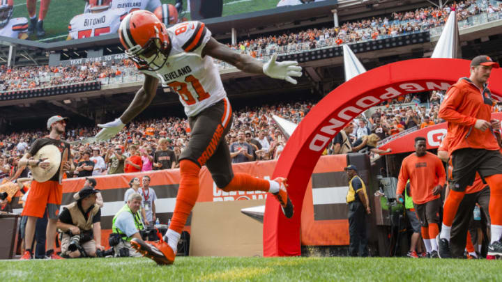 CLEVELAND, OH - SEPTEMBER 18: Wide receiver Rashard Higgins #81 of the Cleveland Browns runs onto the field during the player introductions prior to the game against the Baltimore Ravens at FirstEnergy Stadium on September 18, 2016 in Cleveland, Ohio. (Photo by Jason Miller/Getty Images)